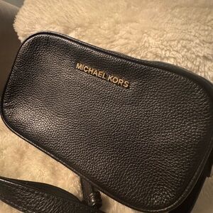 Michael Kors Black Leather Crossbody Bag